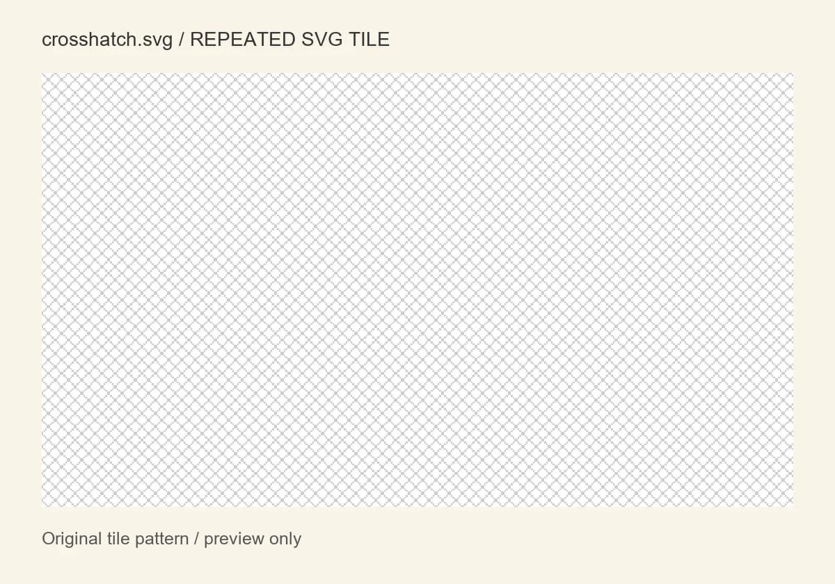 线条与交叉网格 · 三款 SVG 平铺纹理:crosshatch.svg 原单元平铺预览